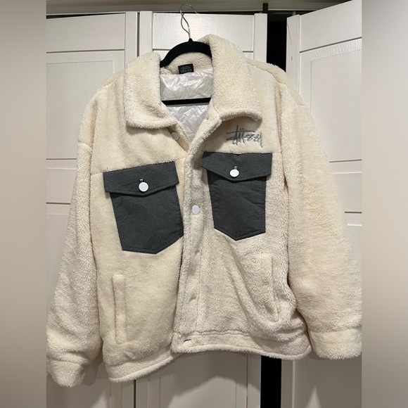 Stussy logo fleece in white size large - Picture 5 of 8